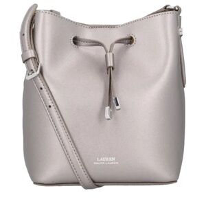 Ralph Lauren Metallic Pearl Pink Drawstring Crossbody Bag